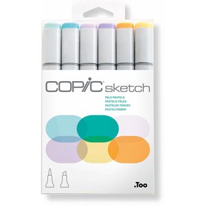 COPIC Layoutmarker Sketch Set Pale Pastels, farbig sortiert, 6 Stück