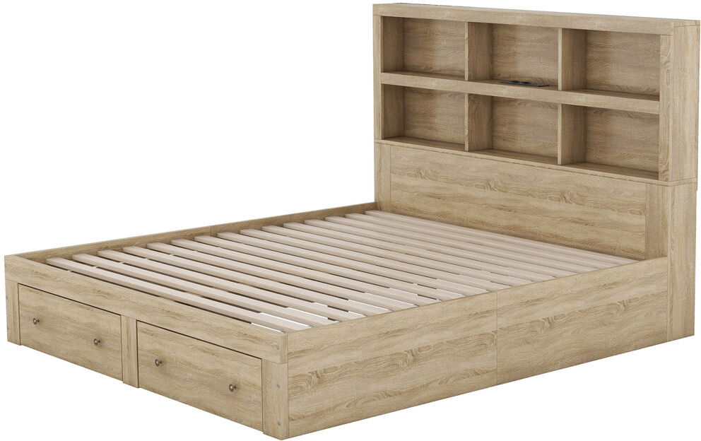 Ophelia & Co. Tuzluca Drawers Bed Brown 130cm H X 163cm W X 219cm L