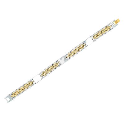 Gliederarmband ADELIA´S "Armband – Gliederarmband aus Edelstahl 21 cm", gold (silber), Armbänder, Herren, 21cm, Edelstahl, Gliederarmband, Ideal als Geschenk – dezent und elegant