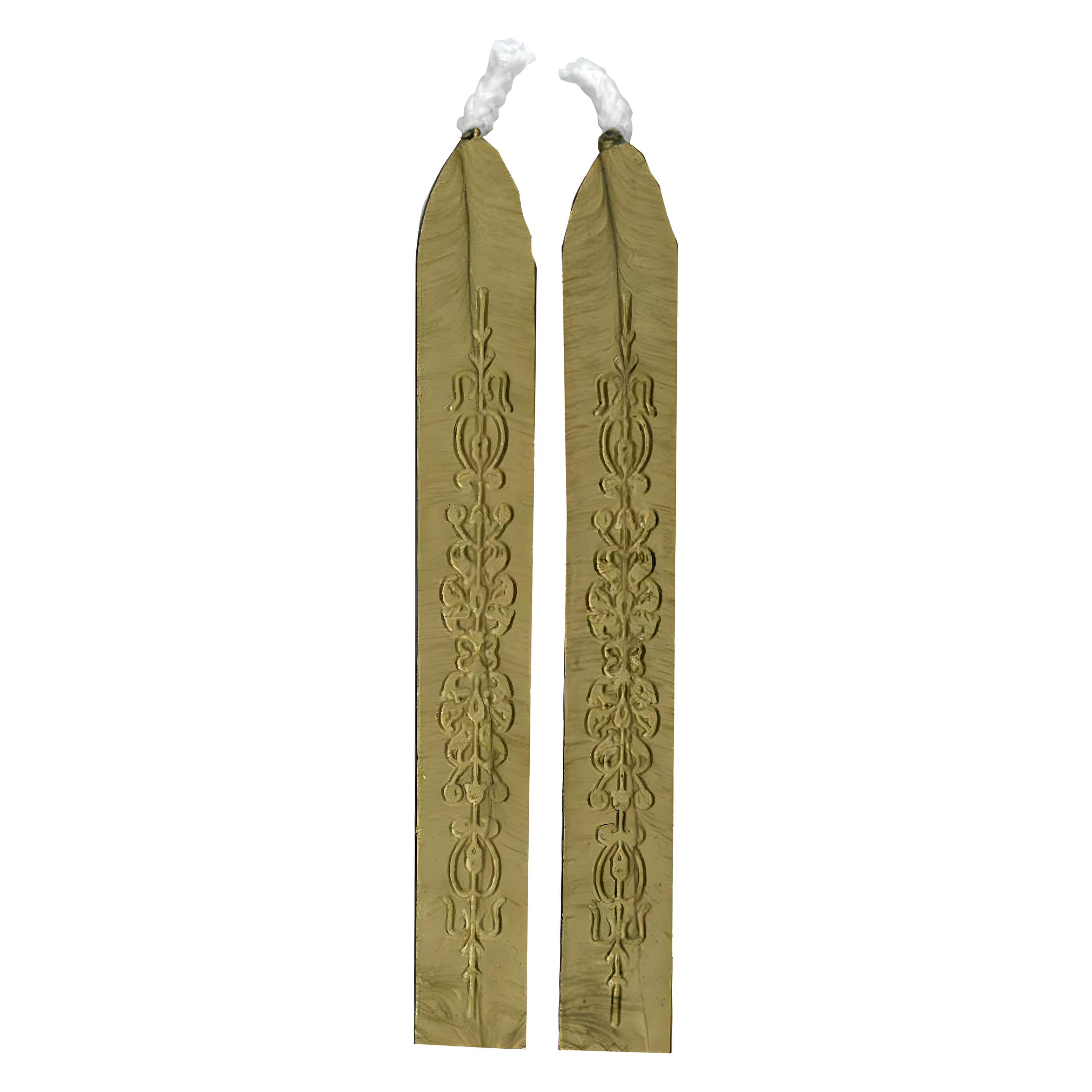 Siegelwachs 9,5 cm mit Docht Gold 2er Pack (RU-4104-18SB)