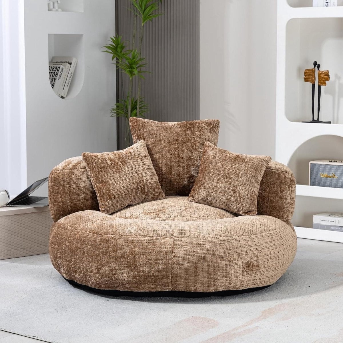 Zitzak Luie Sofa Fauteuil Vloerstoel met Hoge Rug en Armleuningen