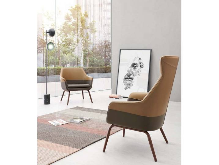 Xlmoebel Sessel XLMOEBEL schwarzer Kunstleder Sessel im eleganten Design (1-St., Sessel), Made in Europa