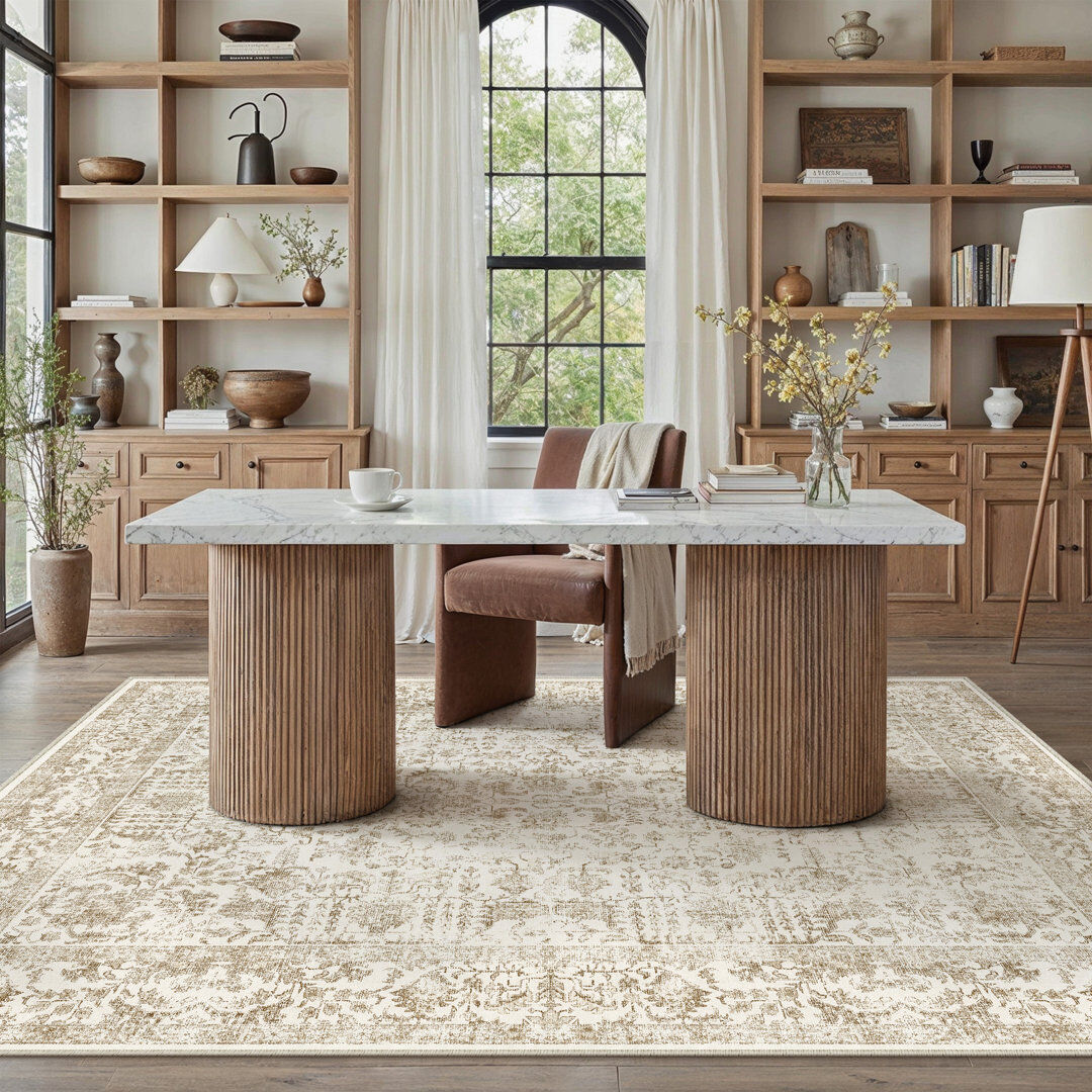 Latitude Vive Vintage Look Area Rug Brown Rectangle 152 x 213 cm
