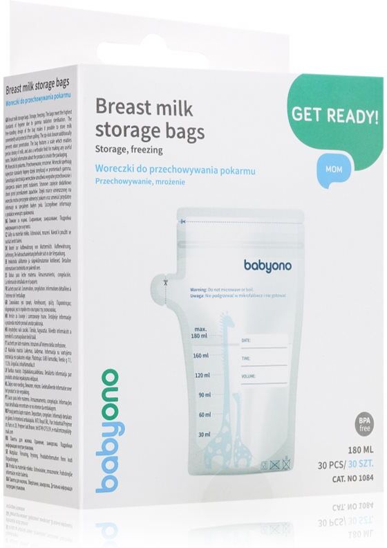 BabyOno Breast Milk Bag sachet pour la conservation du lait maternel 180 ml 30 pcs
