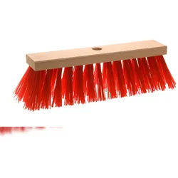 Andreas Bürsten GmbH Straßenbesen, 320 mm, Flach, PET Kunstfaser rot
