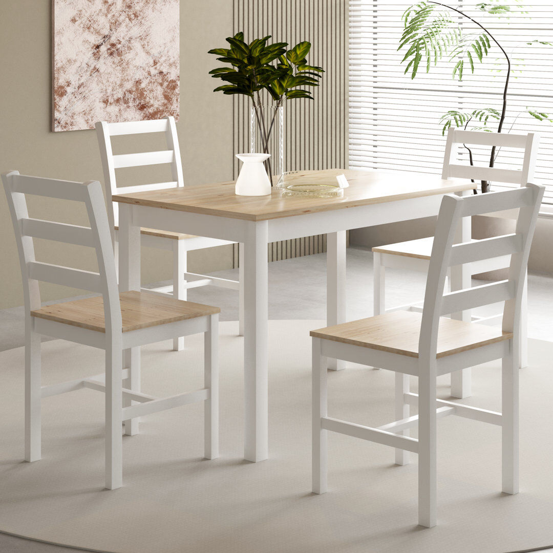Lark Manor Odom 4 -Person Dining Set Natural 4