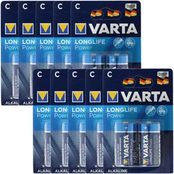 Varta Longlife Power (ehem. High Energy) Baby C Batterie 4914 10x 2er Blister (2 Stk., C, 7800 mAh), Batterien + Akkus