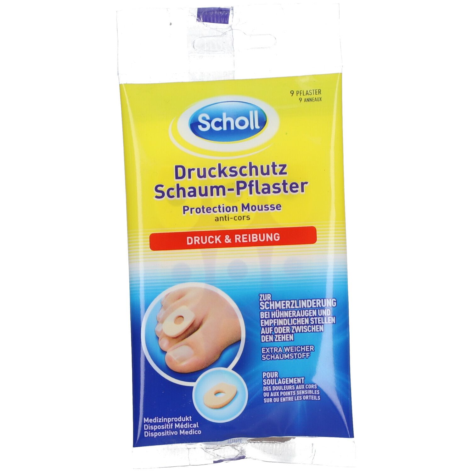 Scholl Druckschutz Schaum-Pflaster 9 St Pflaster