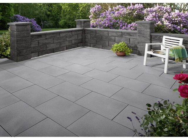 Kann Terrassenplatte Casavera 60 x 40 x 3,6 cm dunkelgrau geschliffen