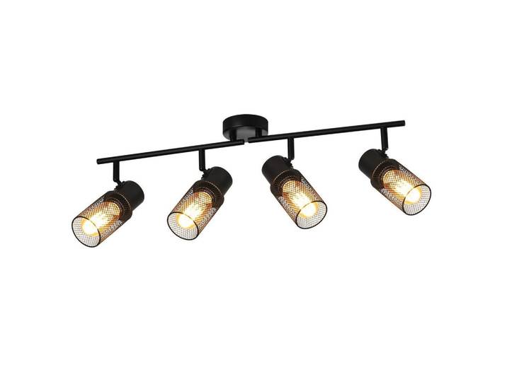 ZMH Deckenleuchte Absicht 4-flammig 62/16/21 cm, Schwarz, Metall, E27, 16x21x62 cm, Lampen & Leuchten, Innenbeleuchtung, Spots & Strahler, Deckenspots