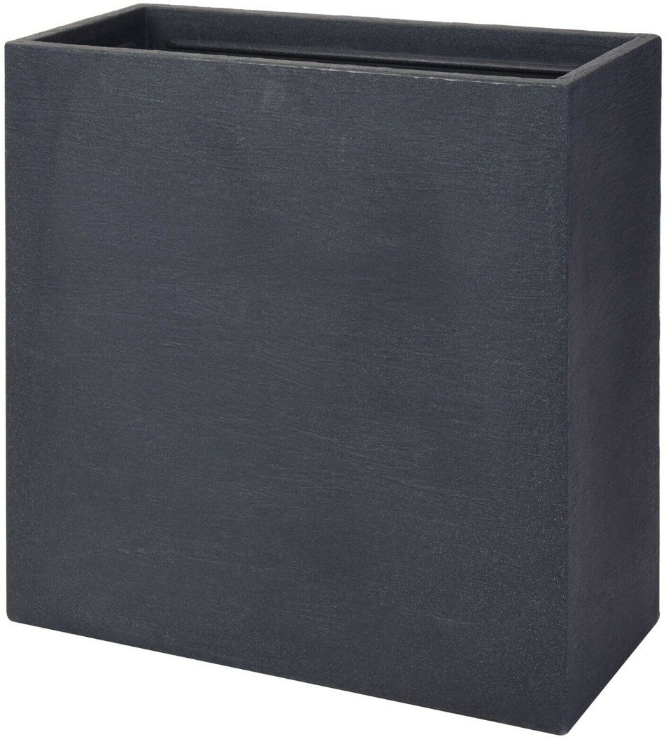 17 Stories Emmitte Stone Indoor / Outdoor Pot Planter Dark Grey 60cm H X 60cm W X 26cm D