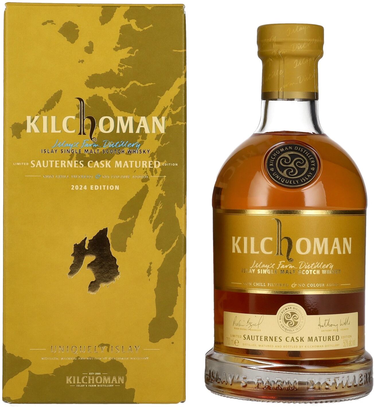 Kilchoman SAUTERNES CASK MATURED Islay Single Malt Limited Edition 2024 50% Vol. 0,7l in Geschenkbox