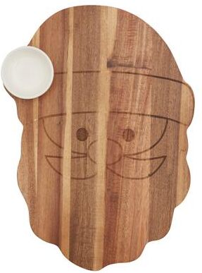 Tabletops Gallery Set of 2 Santa Acacia Wood Serving Board with Ceramic Bowl