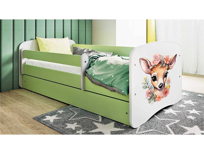 Einzelbett - Rehkitz 70 x 140cm mit Lattenrost Pink/Rosa