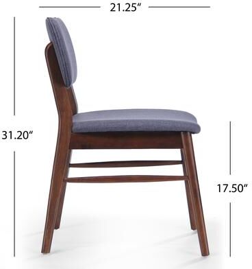Ostweer Upholstered Chair Charcoal Walnut Dining Chair Accent Chair Kitchen Chair Side Chair Set of 2 Armless Chair