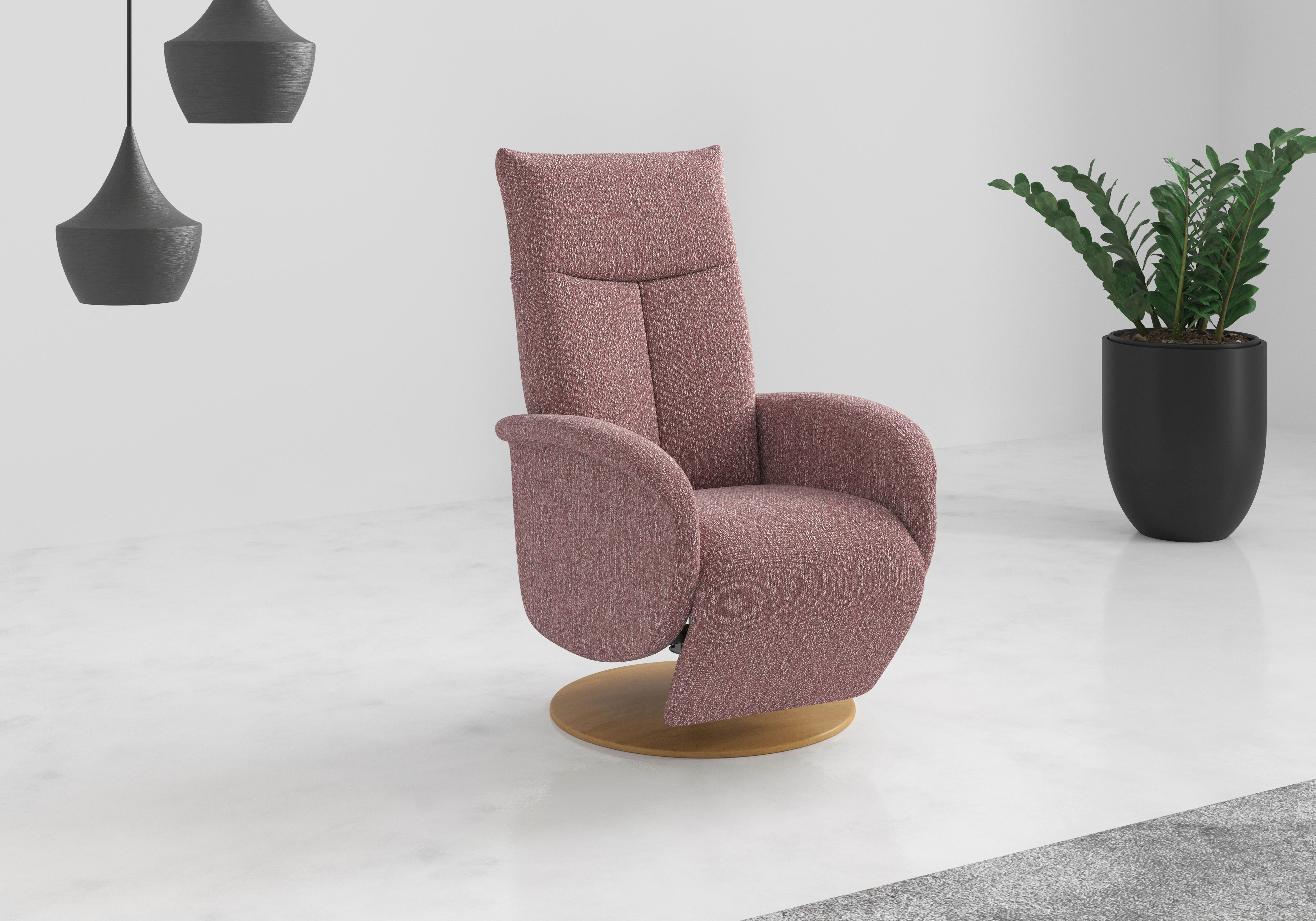 GOODproduct "Grenoble mit Kopfteilverstellung & Drehfunktion, weitere Funktionen" wahlweise mit Aufstehhilfe, 2 Motoren und Akku aubergine Chenille,manuellmit Gasdruck,mit Kopfteilverstellung,mit Drehfunktion, B/H/T: 75cm x 112cm x 82cm