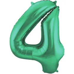XL Folienballon Zahl 4 matt grün