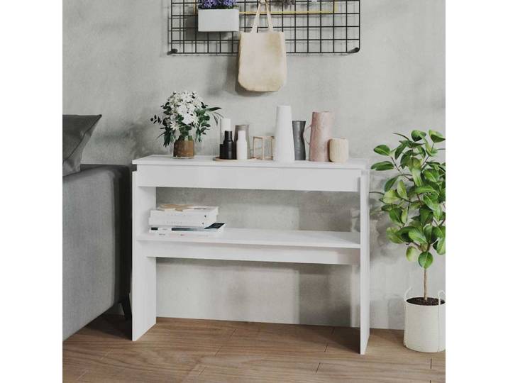 furnicato Konsolentisch Weiß 102x30x80 cm Holzwerkstoff (1-St), Langlebiger Flurtisch mit Ablage für Dekoartikel im Eingangsbereich
