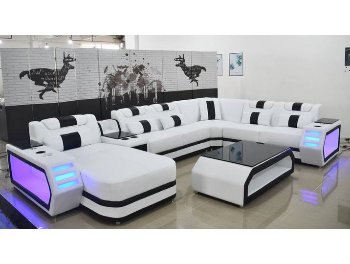 Xlmoebel Wohnlandschaft Moderne Eckcouch mit Couchtisch in stilvollem Design, Eckcouch mit Couchtisch, Hergestellt in Europa