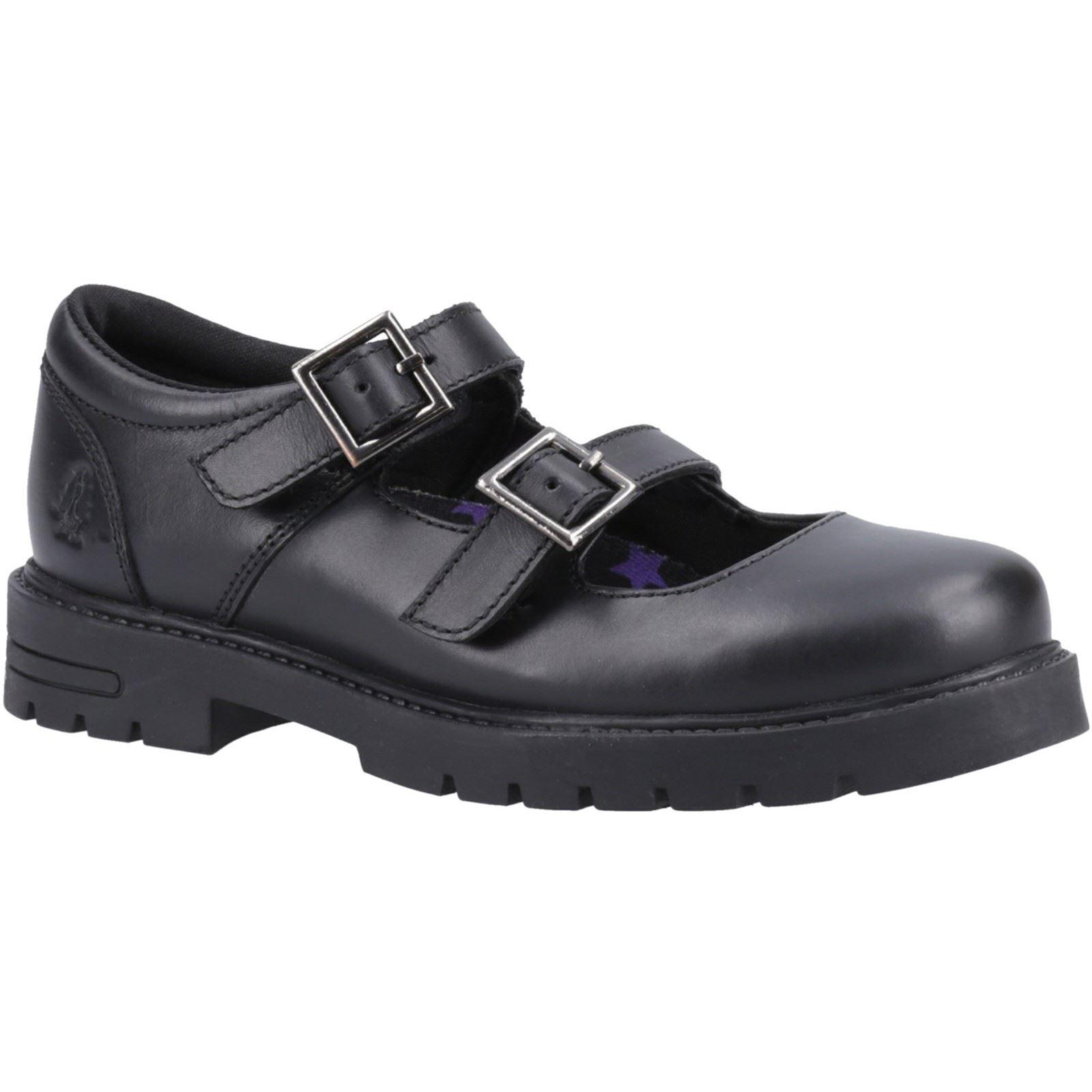 Hush Puppies Ella Senior Meisjes Zwart Leren Schoenen