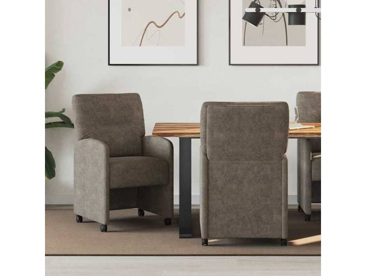 Chaise intérieure moderne Fauteuils de Salle à Manger avec Roues 2 pcs Gris foncé(10949）