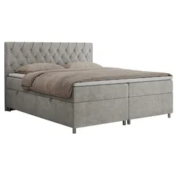 BOXBETT ROMA 180/200 - Hellgrau Strukture - H4