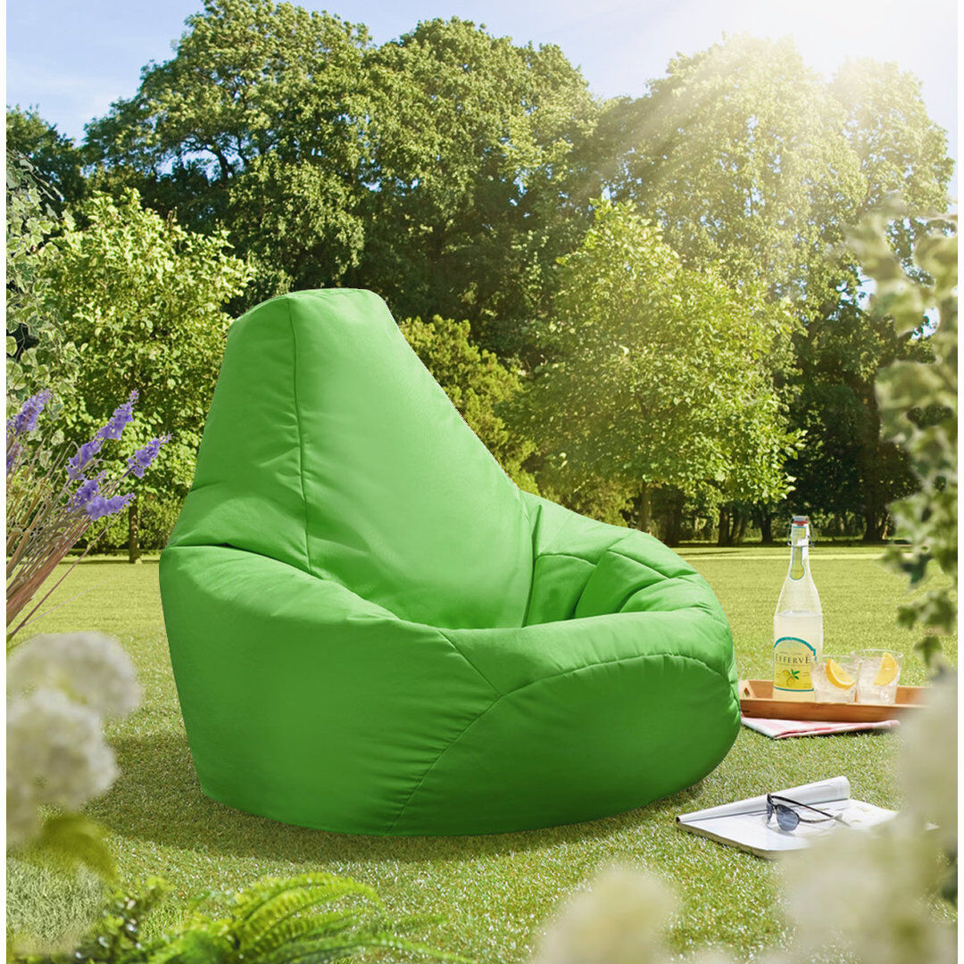 Hashtag Home Salcombe Polyester Outdoor Friendly Refillable Bean Bag Chair & Lounger Lime Large