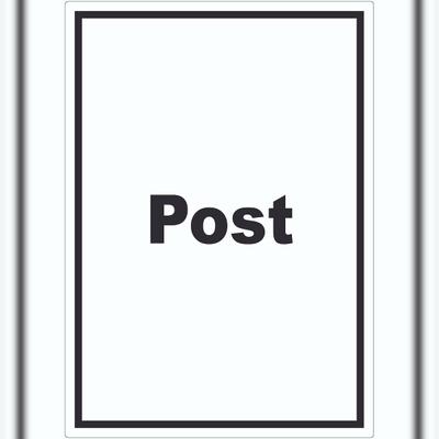 HB-Druck Post Aufkleber mit Text Annahme Brief Paket hochkant A9 (37x52mm)