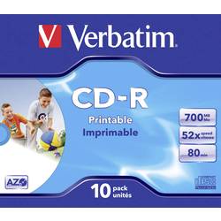 Verbatim 43325 CD-R 80 Rohling 700 MB 10 St. Jewelcase Bedruckbar