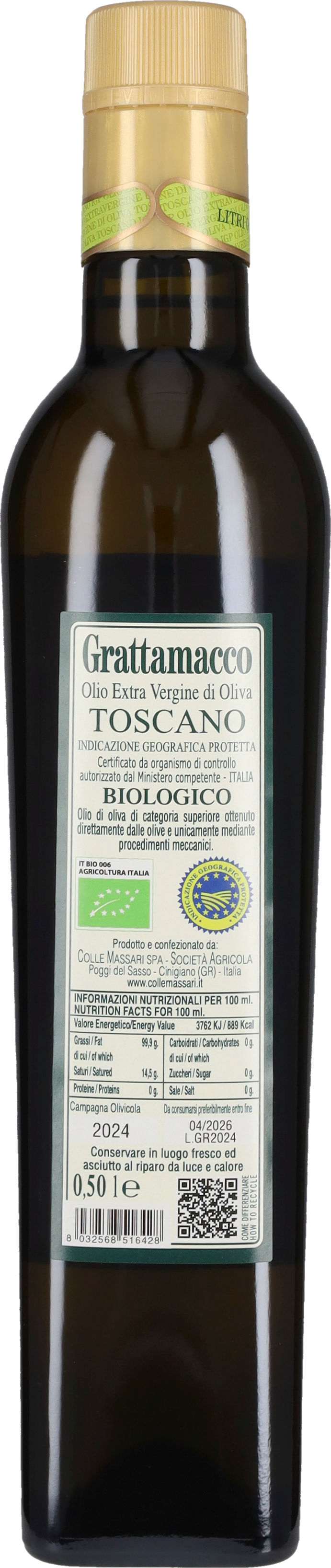 Olio EVO Grattamacco Raccolto 2024 - 50cl