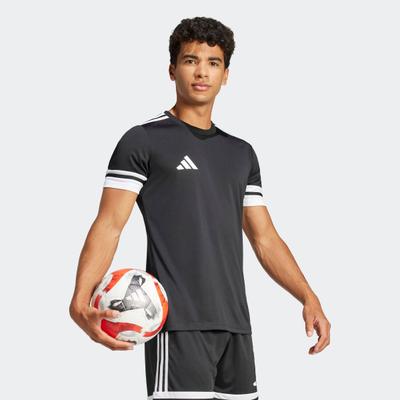 Fußballtrikot ADIDAS PERFORMANCE "SQUADRA 25 TRIKOT", Herren, Gr. S, schwarz-weiß (schwarz, weiß), Obermaterial: 100% Polyester, Rundhals, Trikots Fußballtrikot