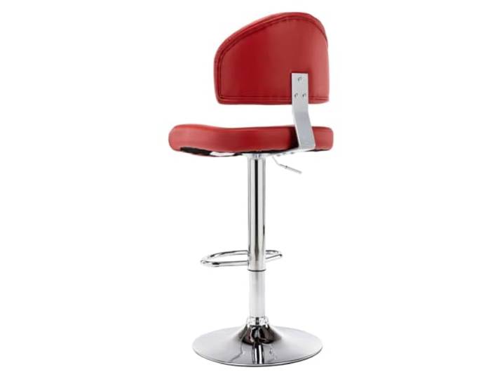 Barhocker, Kunstleder, drehbar, verstellbar, Bordeauxrot Gestell aus verchromtem Stahl, integrierte Fußstütze, Gasdruckfeder, 360° drehbar, max. 110 kg