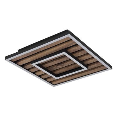 GLOBO LIGHTING LED Deckenleuchte "WOODY", schwarz (schwarz matt), 1, H: 6cm, 1 Stk., Leuchten, Deckenlampe, Wohnzimmer, Schlafzimmer, Design Lampe, LED Deckenleuchte