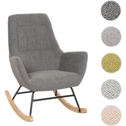 Schaukelstuhl HWC-N13, Schwingstuhl Relaxsessel Fernsehsessel, Massiv-Holz Metall Stoff/Textil 320g/m2 ~ dunkelgrau