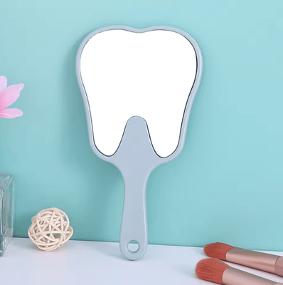 Inspire Curations Cute Tooth Shaped Handheld Dental Mirror light Blue