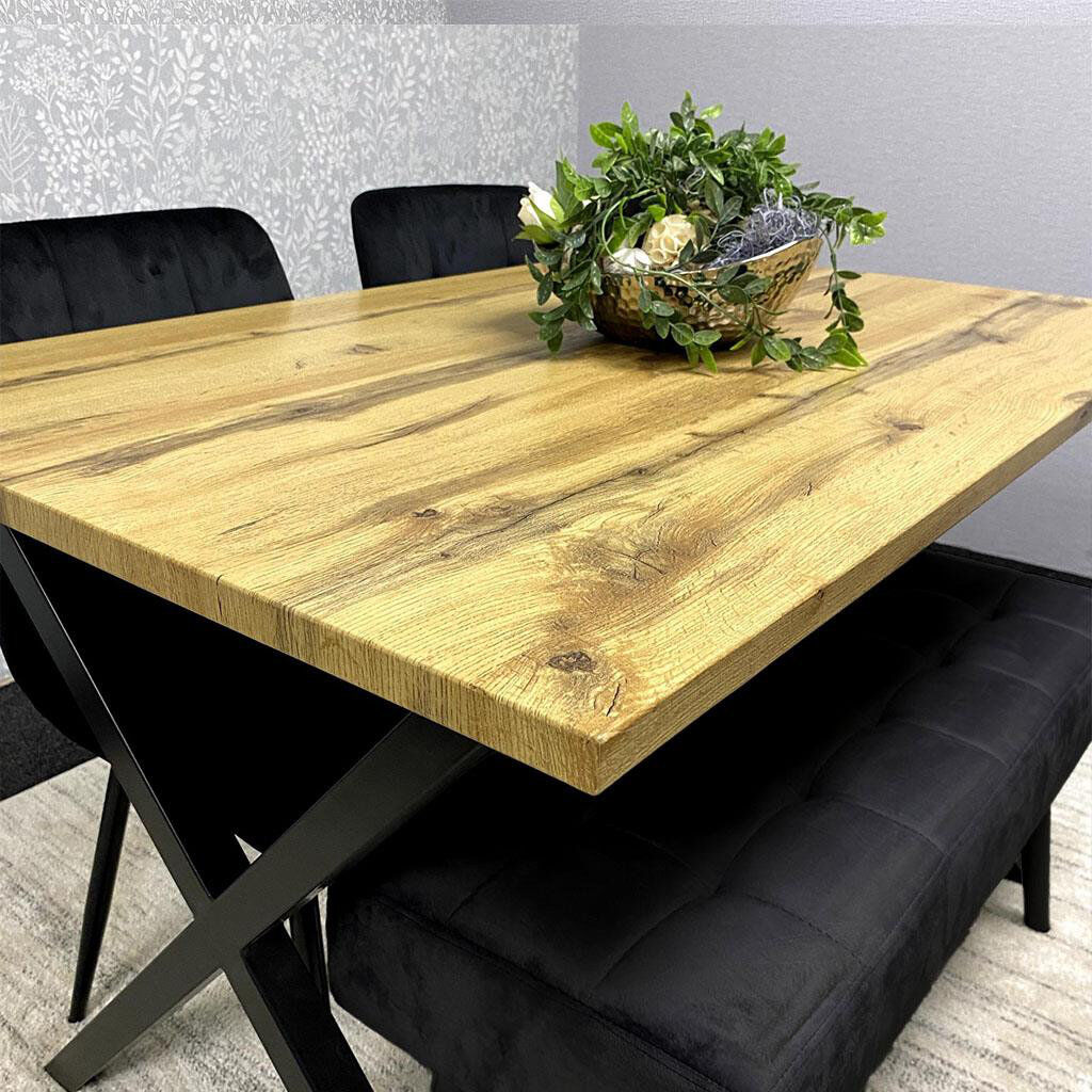 Fairmont Park Dark Grey Arrow Design Dining Table Set with Velvet Chairs & Bench Brown 4