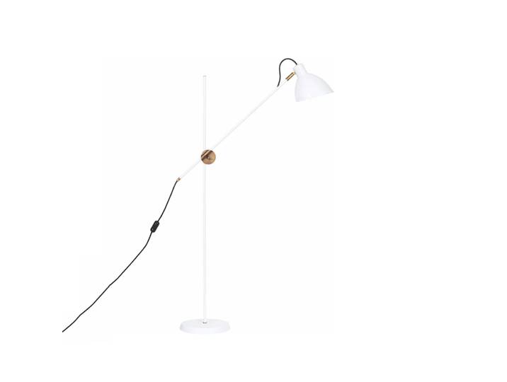 Konsthantverk Lampe sur pied KH1 blanc mat, laiton brut