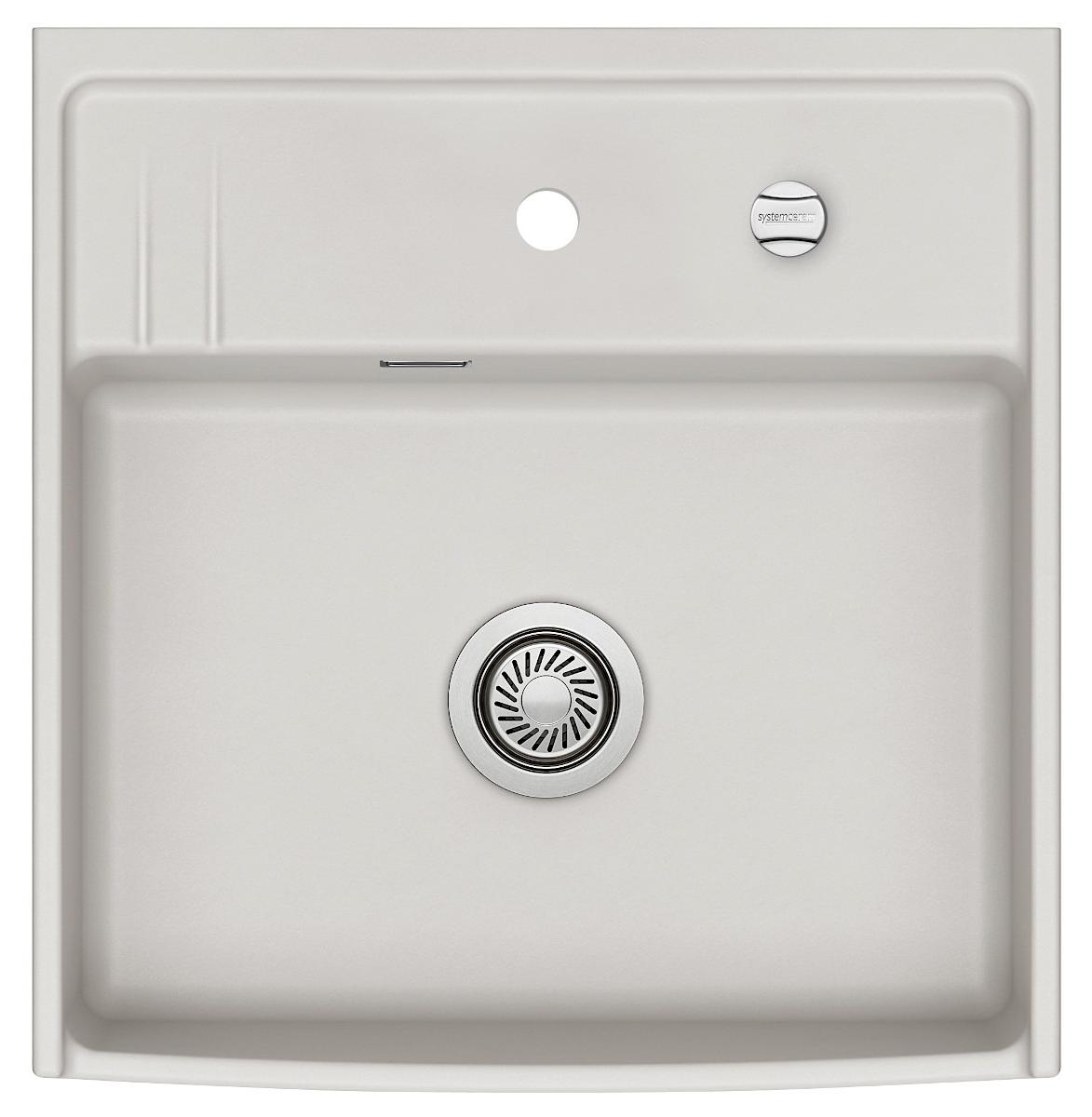 Elementspüle KENTRO 60 in ALU für AP-Tiefe 60 cm - Excenterbedienung / systemceram / Keramikspüle