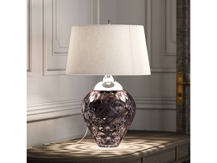 Quintiesse Tischlampe Samara, violett / pink / rose, für Wohn- / Esszimmer, Glas, Design