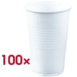 Papstar Einweg-Trinkbecher 0,3L weiß weiß, 11.3 cm