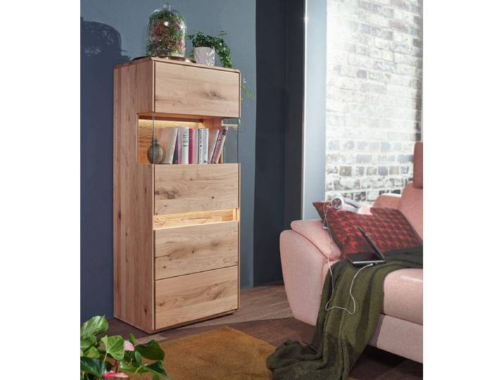 Highboard GERO in Wildeiche oder Kernbuche – Montierte Lieferung – 3%-Vorkasse-Rabatt