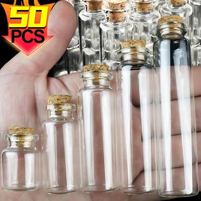 Uplift Treasures Mini Glass Vials With Cork Stoppers Set 15ml 10pcs