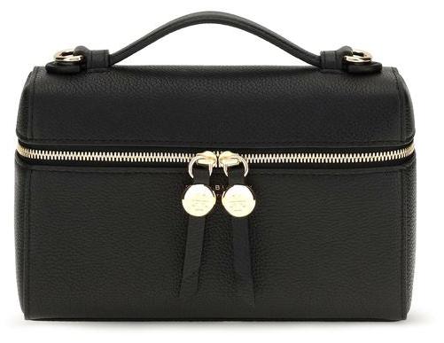 Tory Burch Slim Romy Handtasche genarbt schwarz gold