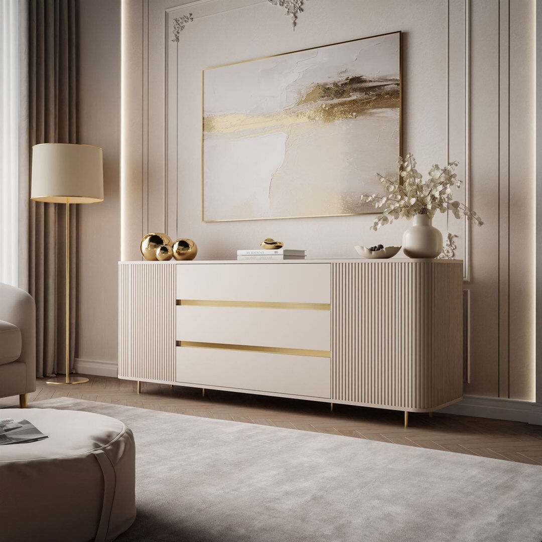 Brayden Studio 180 cm W Sideboard Sand Beige 73cm H X 180cm W X 40cm D