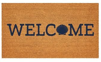 Evergreen "Welcome Shell Coastal Coir Mat 28""x16"" - 28"" x 16"""