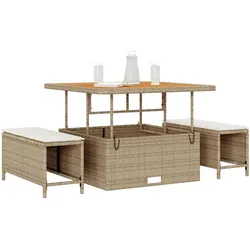 vidaXL, Gartentisch + Balkontisch, Patarella (2 hocker) (100 x 100 x 79 cm)