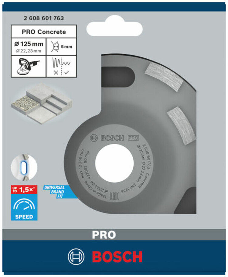 Bosch Diamanttopfscheibe Expert for Concrete Hohe Geschwindigkeit 125 x 22,23 x 5 mm (2608601763)