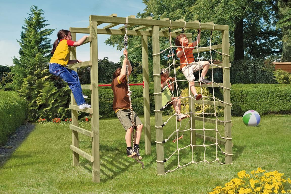 TETZNERJENT BEN Spielanlage mit Kletternetz und Reckstange 08436304