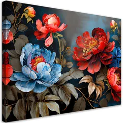 WANDBILD gemalte blumen botanik natur