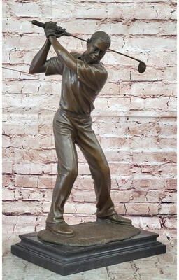 Bronzhaus Bronze Golfer Sculpture – Golf Swing Figurine Statue For Home Or Office